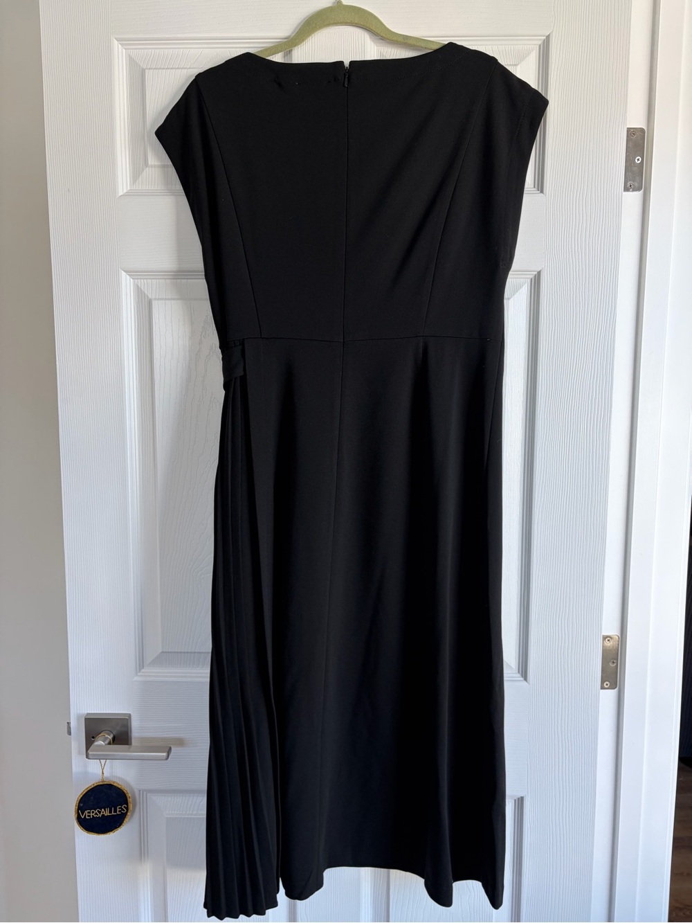 Calvin Klein Black Cap-Sleeve Midi Dress with Side Tie - Picture 6 of 11